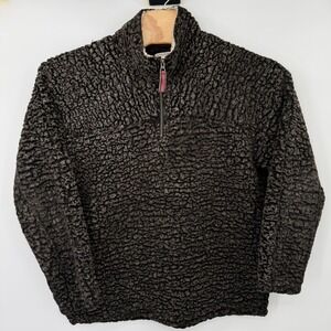 Carbon2Cobalt Pullover Mens MT Charcoal Grey Sherpa Fleece Quarter Zip Tall